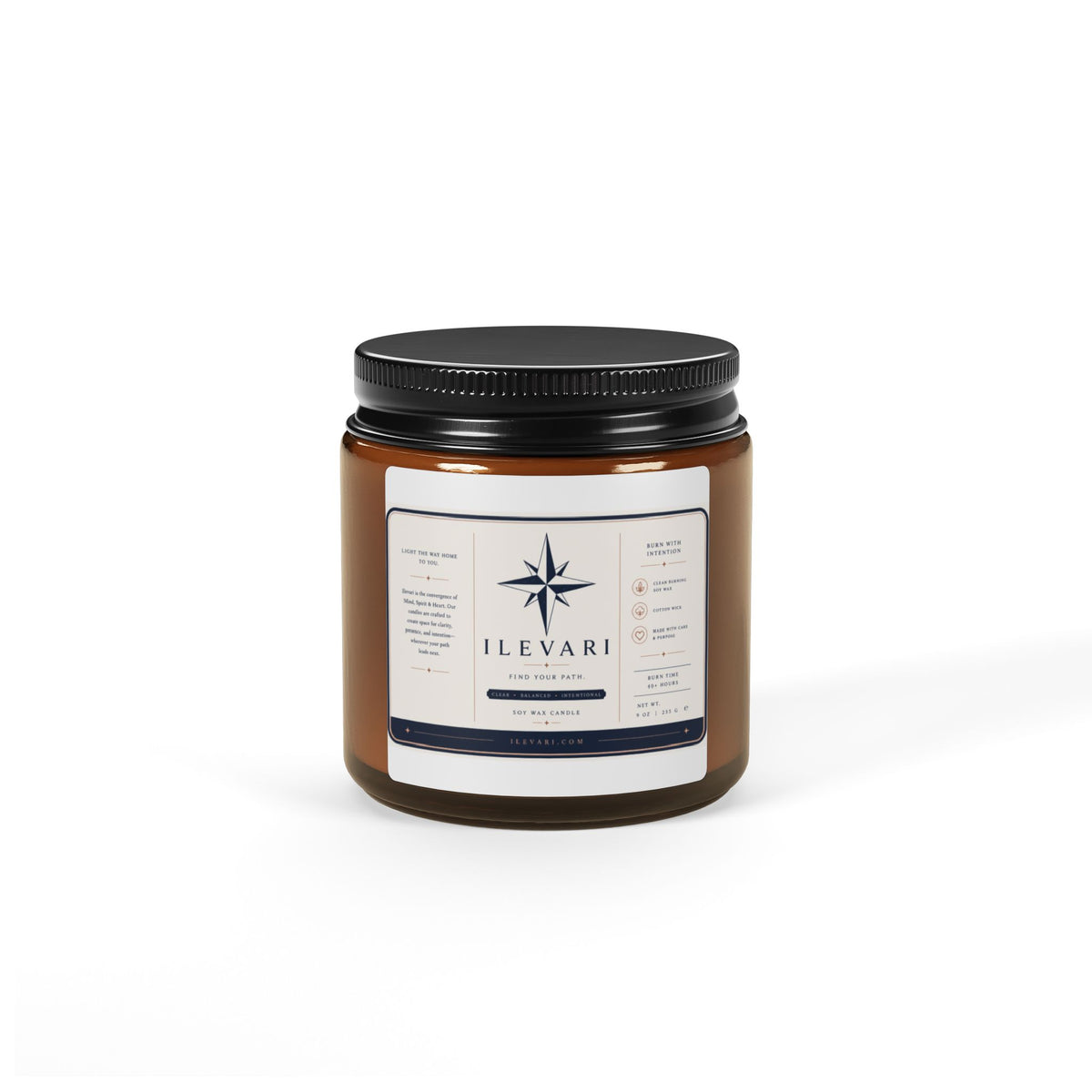 Amber Jar Soy Candle — Scented Aromatherapy Candle in Amber Glass (Multiple Sizes)