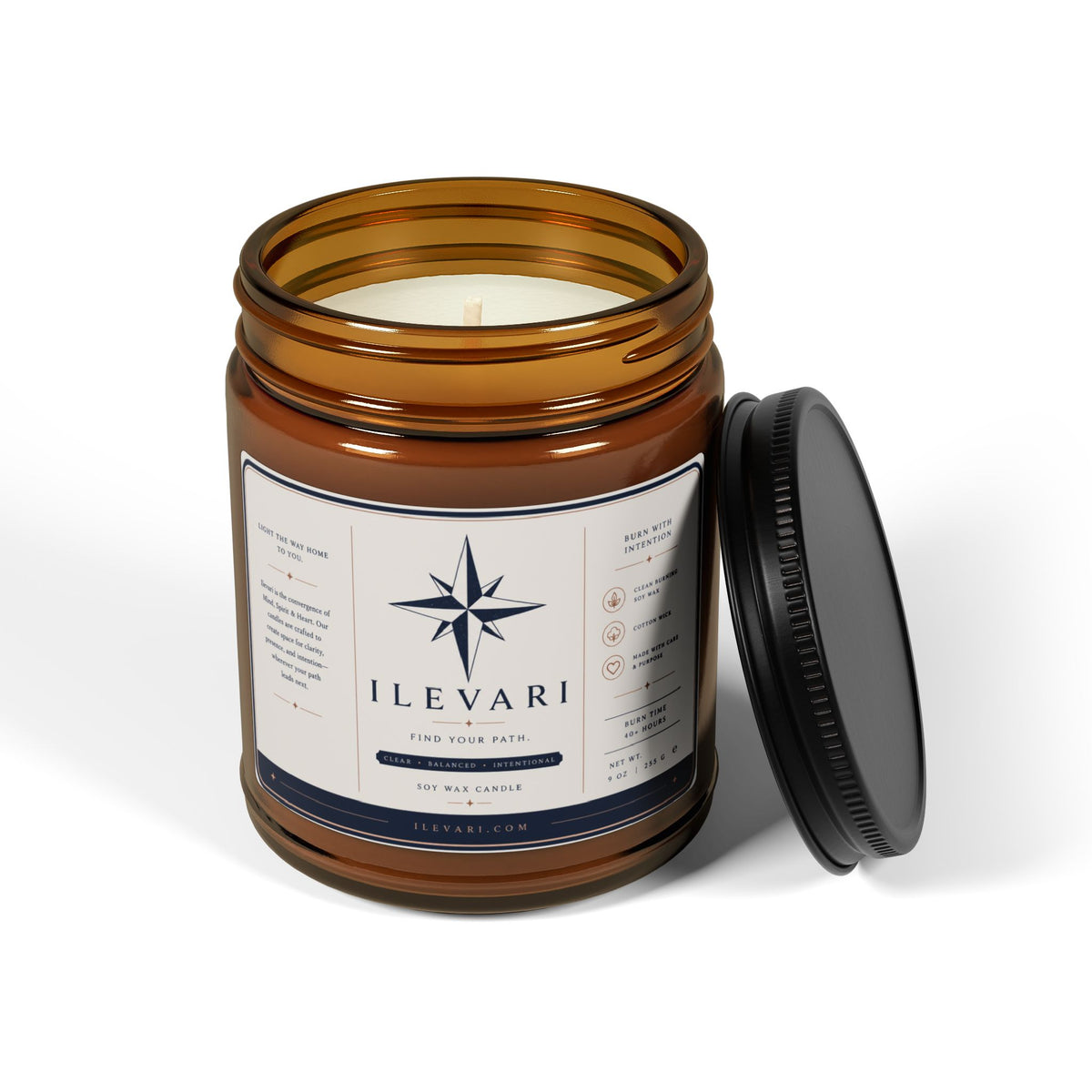 Amber Jar Soy Candle — Scented Aromatherapy Candle in Amber Glass (Multiple Sizes)