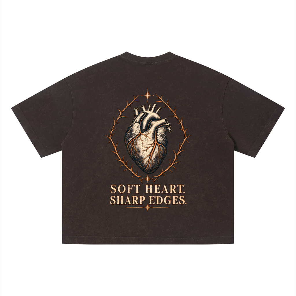 Ilevariafterdark,Statementtee,Softheartsharpedges,Vintagewashtee,Deeppurpletee,Boxygraphictee,Unisexstreetwear,Boundariesshirt,Mentalhealthshirt