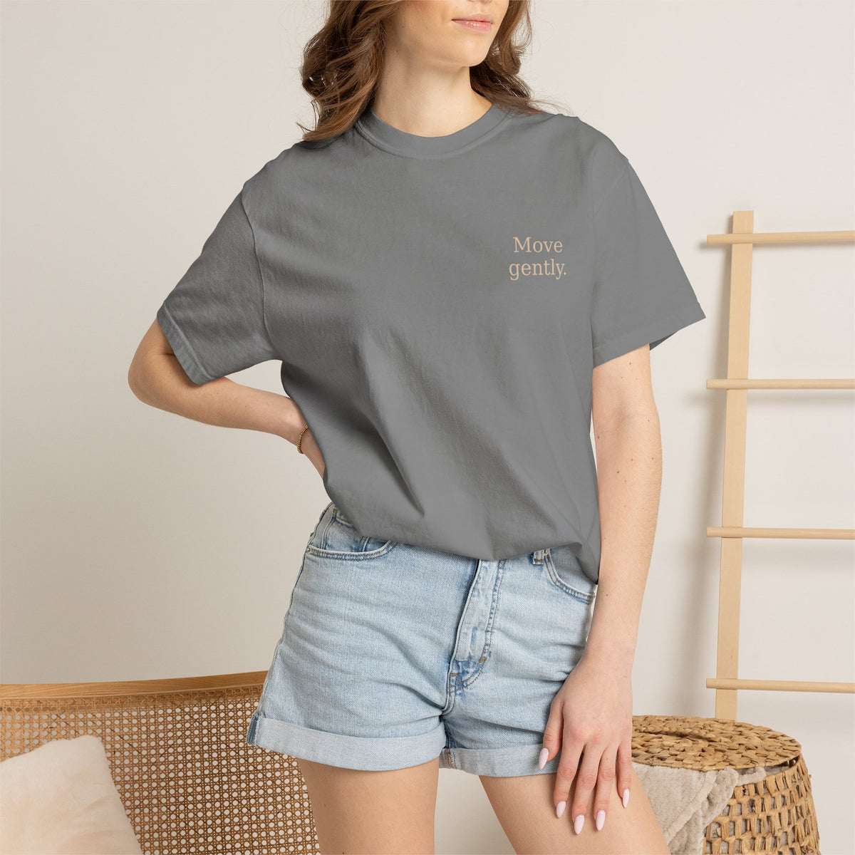 Move Gently / Stand Firmly T-Shirt — Inspirational Quote Tee