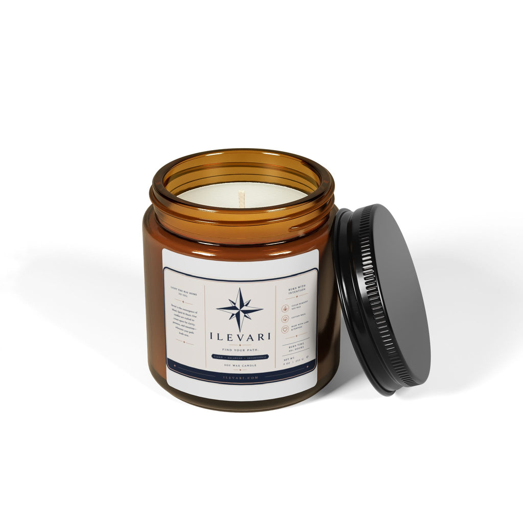 Amber Jar Soy Candle — Scented Aromatherapy Candle in Amber Glass (Multiple Sizes)