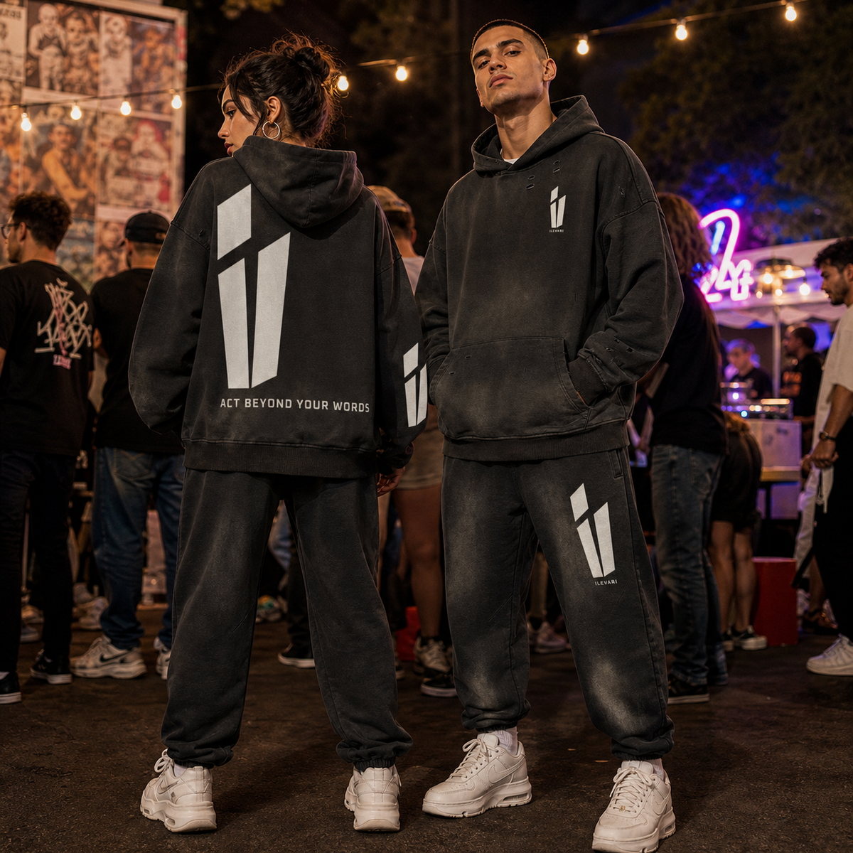 ILEVARI Act Beyond Your Words Heavyweight Washed Joggers