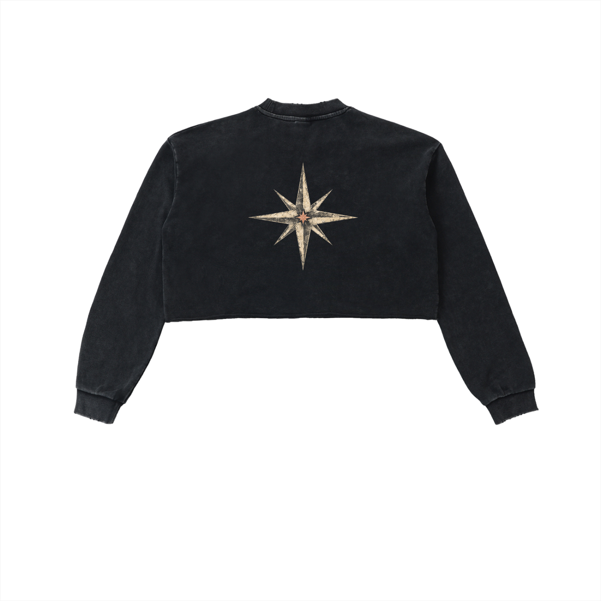 Ilevari,croppedsweatshirt,compassstar,snowwashsweatshirt,rawedgesweatshirt,vintagestreetwear,womenssweatshirt,oversizedbackprint,findyourpath,selfcare